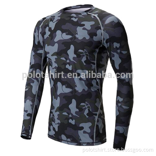 China Men's Long Sleeve Skin Tight Sublimated Camo Compression T- Shirt